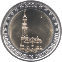 2 euro commémorative Allemagne 2008 - Saint-Michel (Hambourg) - atelier A