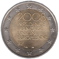 2 euro commémorative France 2008 - Présidence française du conseil de l'UE