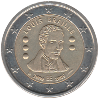 2 euro commémorative Belgique 2009 - Louis Braille