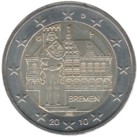 2 euro commémorative Allemagne 2010 - Hôtel de ville de Brême - atelier D