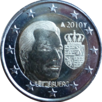 2 euro commémorative Luxembourg 2010 - les armoiries du Grand-Duc