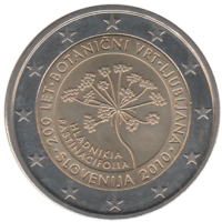 2 euro commémorative Slovénie 2010 - Jardin botanique de Ljubljana