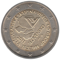 2 euro commémorative Slovaquie 2011 - Accords de Visegrad