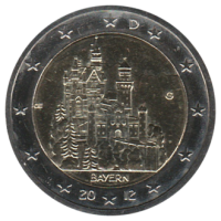 2 euro commémorative Allemagne 2012 - Château de Neuschwanstein (région de Bavière) - atelier G