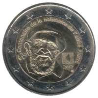 2 euro commémorative France 2012 - Abbé Pierre