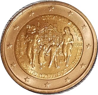 2 euro commémorative Vatican 2012 - VIIème Rencontre Mondiale des Familles (coincard)