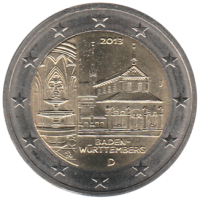 2 euro commémorative Allemagne 2013 - Monastère de Maulbronn (région du Badden-Wurttemberg) - atelier A