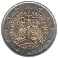 2 euro commémorative Slovaquie 2013 - Mission de Cyrille et Méthode en grande Moravie