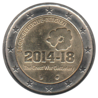 2 euro commémorative Belgique 2014 - Première guerre mondiale