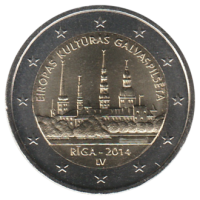 2 euro commémorative Lettonie 2014 - Riga