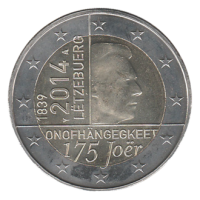 2 euro commémorative Luxembourg 2014 - 175 ans de l'indépendance