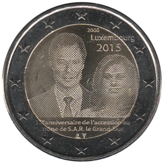 2 euro commémorative Luxembourg 2015 - Grand-Duc Henri