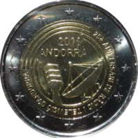 2 euro commémorative Andorre 2016 - Radio et Télé (coincard)