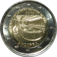2 euro commémorative Andorre 2016 - Nouvelle réforme de 1866 (coincard)