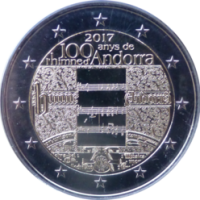 2 euro commémorative Andorre 2017 - Hymne andorran (coincard)