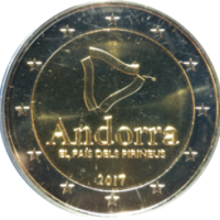 2 euro commémorative Andorre 2017 - Le pays des Pyrénées (coincard)