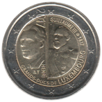 2 euro commémorative Luxembourg 2017 - Grand Duc Guillaume III