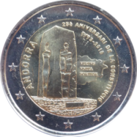 2 euro commémorative Andorre 2018 - Constitution d'Andorre (coincard)
