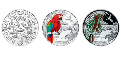 3 euro Autriche 2018 – Papagei