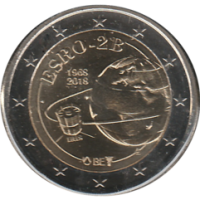 2 euro commémorative Belgique 2018 - Satellite Esro (coincardl FL)