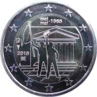 2 euro commémorative Belgique 2018 - Mai 1968 (coincard FL)
