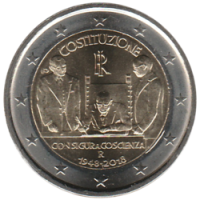 2 euro commémorative Italie 2018 - Constitution
