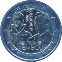 2 euro Commémorative Luxembourg 2018 - Grand Duc Guillaume 1er