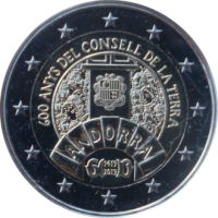 2 euro commémorative Andorre 2019 - Conseil de la Terre (coincard)