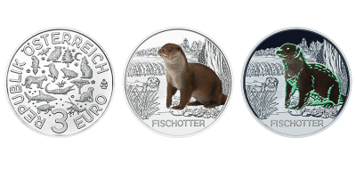 3 euro Autriche 2019 – Fischotter