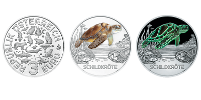 3 euro Autriche 2019 – Schildkröte