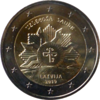 2 euro commémorative Lettonie 2019 - Soleil Levant