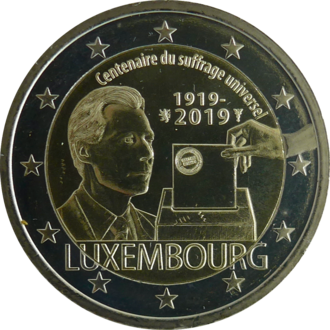 2 euro commémorative Luxembourg 2019 - Suffrage universel