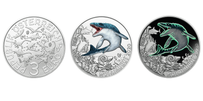 3 euro Autriche 2020 – Mosasaurus