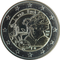 2 euro commémorative Belgique 2020 - Jan van Eyck (coincard FL)