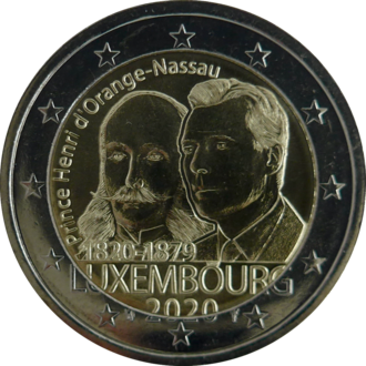 2 euro commémorative Luxembourg 2020 - Prince Henri d'Orange-Nassau
