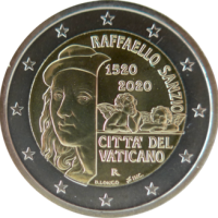 2 euro commémorative Vatican 2020 - Mort de Raphaël (coincard)