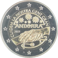 2 euro commémorative Andorre 2021 - Prenons soin de nos seniors (coincard)