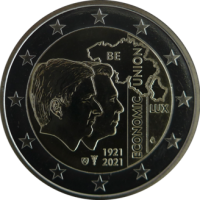2 euro commémorative Belgique 2021 - Union économique (coincard FL)