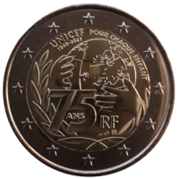 2 euro commémorative France 2021 - 75 ans de l'UNICEF