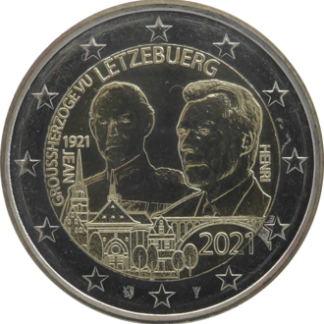 2 euro commémorative Luxembourg 2021 - 100 Ans du Prince Jean (version relief)