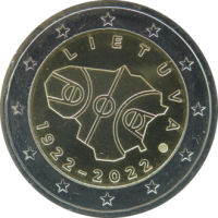 2 euro commémorative Lituanie 2022 - Basket-Ball (coincard)