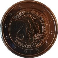 2 euro commémorative Malte 2022 - Paix et sécurité pour les femmes (coincard)