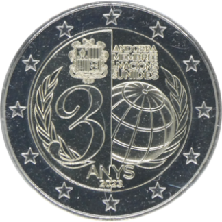 2 euro commémorative Andorre 2023 - 30 ans de l'entrée à l'ONU