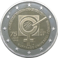 2 euro commémorative Belgique 2023 - Suffrage Universel des Femmes (coincard FL)