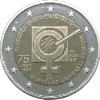 2 euro commémorative Belgique 2023 - Suffrage Universel des Femmes (coincard FR)