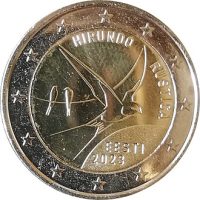 2 euro commémorative Estonie 2023 - Hirondelle Rustique