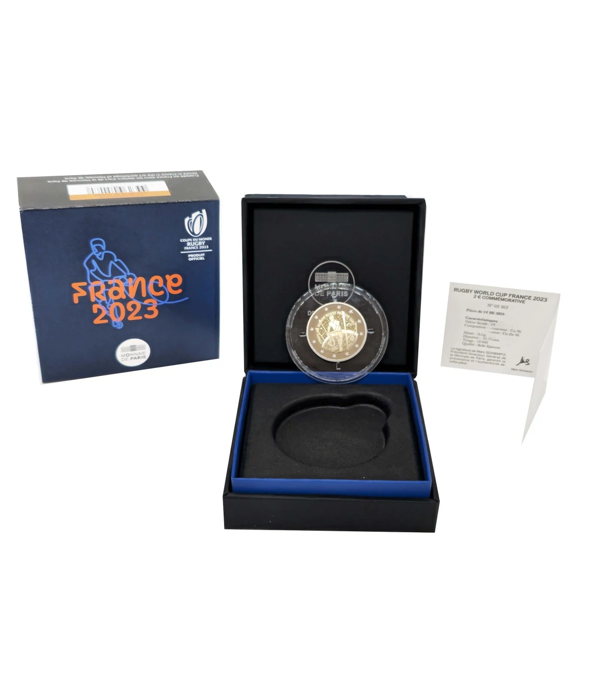 2 euro commémorative France 2023 - Coupe du monde de rugby (coffret)