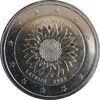 2 euro commémorative Lettonie 2023 - tournesol Ukrainien