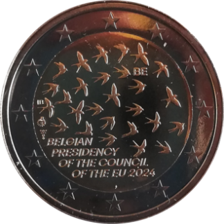 2 euro commémorative Belgique 2024 - Présidence de l'UE (coincard FR)