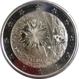 2 euro commémorative Estonie 2024 - Le Bleuet (coincard)